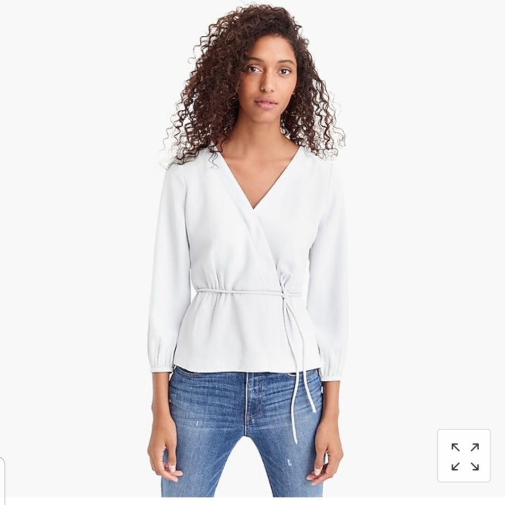 J Crew Drapey crepe faux wrap top